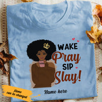 Personalized BWA Coffee Wake Pray Sip T Shirt AG281 30O36 thumb 1