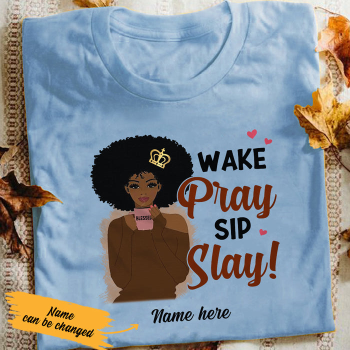 Personalized BWA Coffee Wake Pray Sip T Shirt AG281 30O36 1