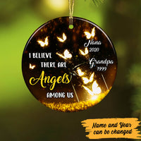 Personalized Memorial Nana Grandpa Butterfly Heaven  Circle Ornament NB113 99O60 thumb 1