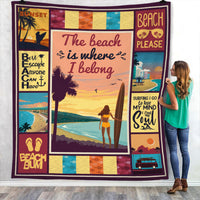 Beach Girl Fleece Blanket JN291 73O53 thumb 1