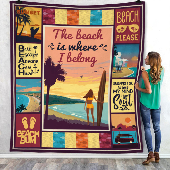 Beach Girl Fleece Blanket JN291 73O53 1
