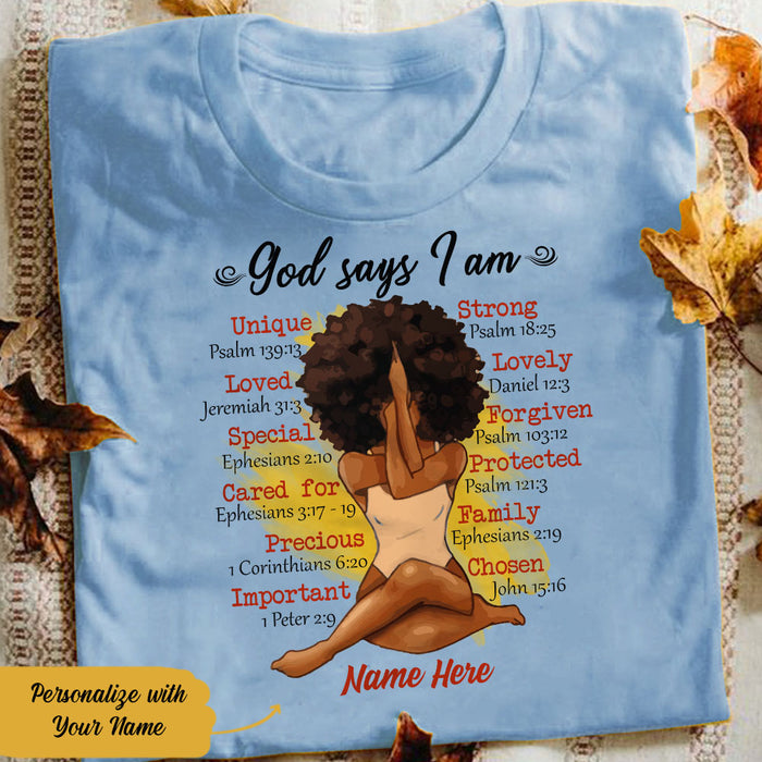 Personalized Daughter BWA God Says I Am T Shirt AG282 30O58 1