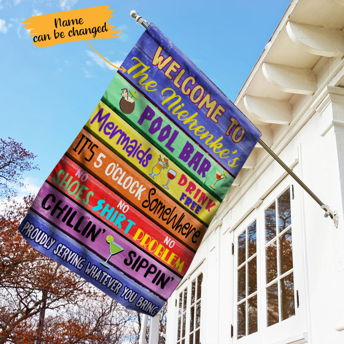 Personalized Pool Bar Rules Flag AG182 85O65 1