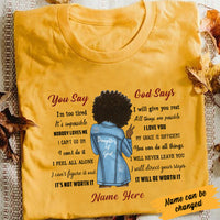 Personalized BWA Daughter God Says T Shirt SB72 65O34 thumb 1