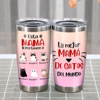 Personalized Mamá Gato Cat Mom Spanish Steel Tumbler AP133 73O57 thumb 1