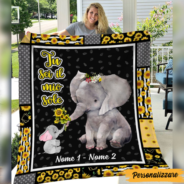Personalized Elephant Granddaughter Italian Blanket AP1420 95O47 Famvibe