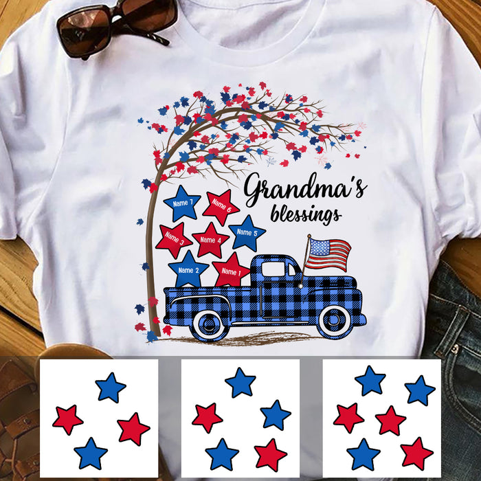 Personalized Patriotic Blessings Mama Grandma T Shirt MY39 65O36 1