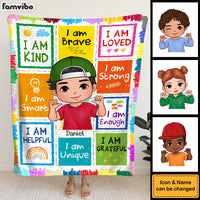 Personalized Inspiring Gift For Grandson I Am Kind Crayon Blanket 31111 thumb 1