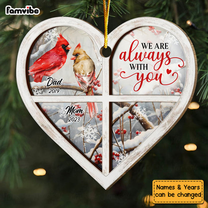 Personalized Memorial Gift Cardinal Window Heart Ornament 30068 1