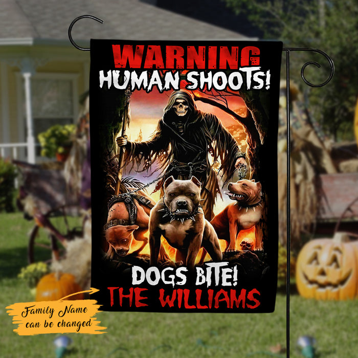 Personalized Skull Dog Halloween Flag JL172 85O47 1