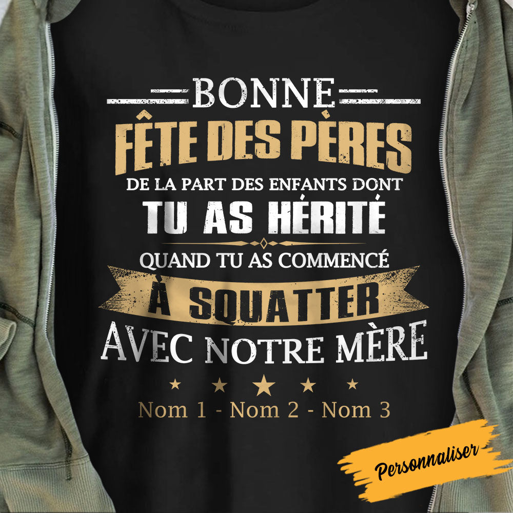 Personalized Step Dad French Beau-père  T Shirt AP144 95O58