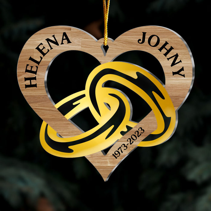 Personalized Gift For Couple Heart Wedding Ring Ornament 30133 1