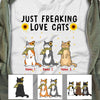 Personalized Just Freaking Love Cats Sunflower T Shirt MR242 67O60 1