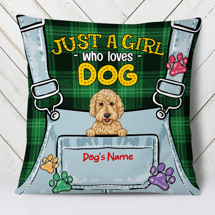 Personalized Just A Girl Who Loves Dog Pillow FB33 67O53 (Insert Included) 1