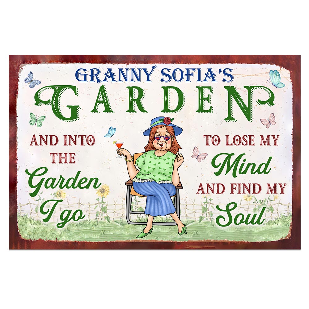 Personalized And Into The Garden I Go Metal Sign 25186 Primary Mockup
