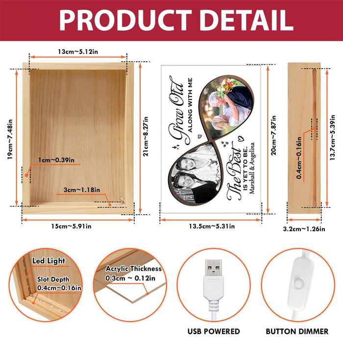 Personalized Couple Gift  Grow Old With Me Picture Frame Light Box 31397 1
