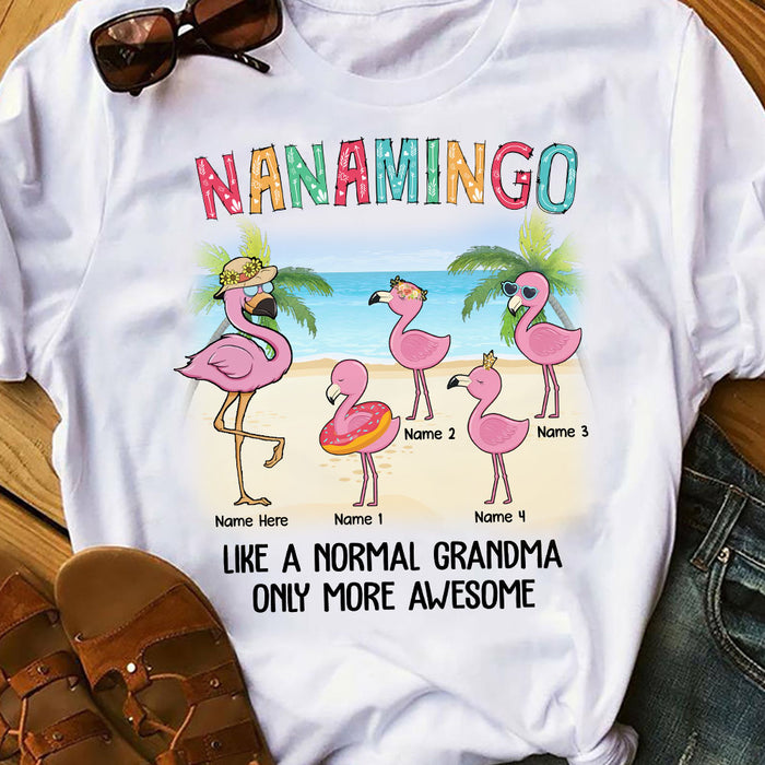 Personalized Grammingo Flamingo Grandma T Shirt JN121 25O58 1
