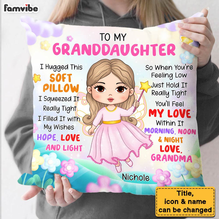 Personalized Gift For Granddaughter Little Fairy Princess Pillow 31029 1