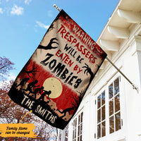 Personalized No Trespassing Halloween  Eaten By Zombies Flag AG191 30O36 thumb 1