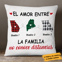 Personalized The Love Between Family Knows No Distance Spanish Pillow AP134 73O53 (Insert Included) thumb 1