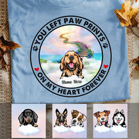 Personalized You Left Paw Prints on My Heart Dog Memorial T Shirt AP33 67O53 thumb 1
