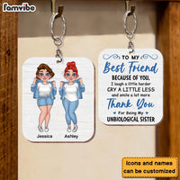 Personalized Friends Thank You Unbiological Sister Wood Keychain 24588 thumb 1