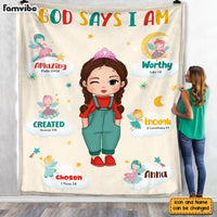 Personalized Gift For Granddaughter God Says I Am Little Fairy Blanket 30797 thumb 1