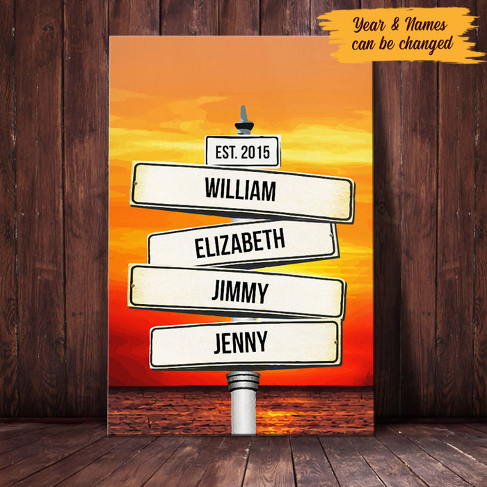 Personalized Family Street Sign Sunset Canvas JL305 95O58 1