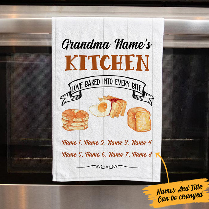 Personalized Grandma Kitchen Love Baked Towel DB121 30O57 1