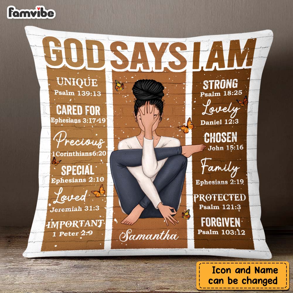 Personalized Daughter Granddaughter God Says I Am Pillow DB281 58O47 Primary Mockup
