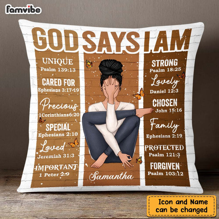 Personalized Daughter Granddaughter God Says I Am Pillow DB281 58O47 1