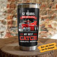 Personalized Tow Truck Husband & Wife Steel Tumbler JN222 87O47 thumb 1