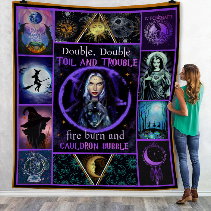 Double Trouble Witch Halloween Fleece Blanket JL175 29O34 1