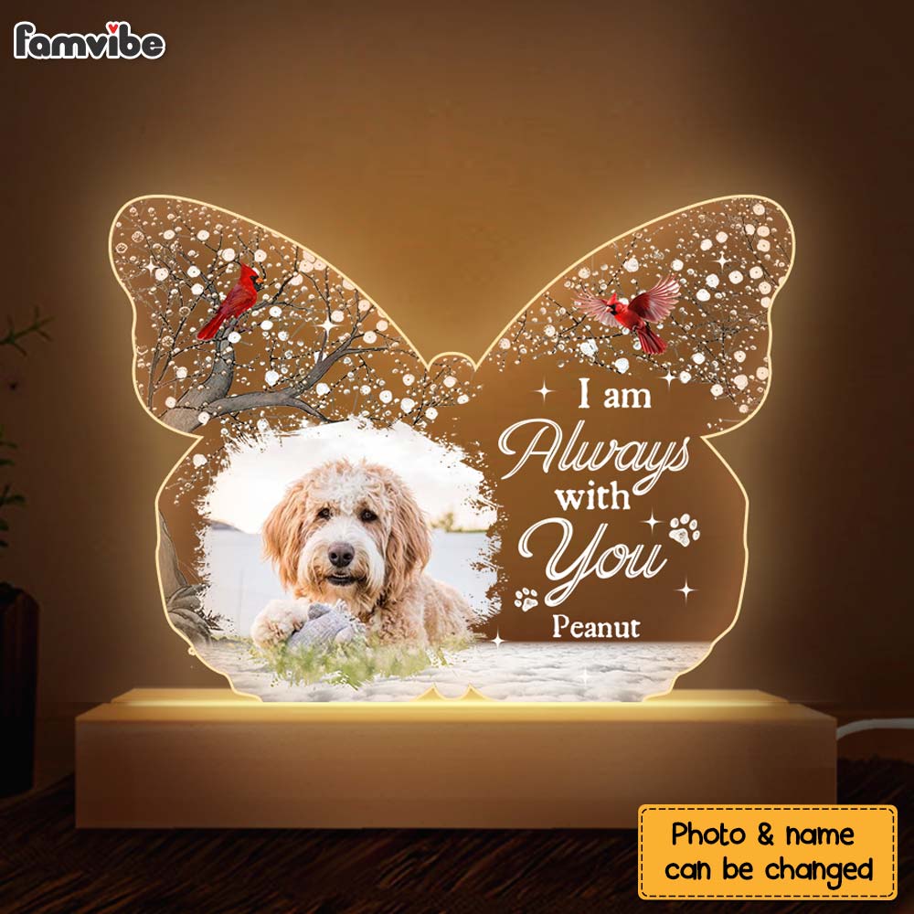 Personalized Dog Memorial Photo I Am Always With You Plaque LED Lamp Night Light 31683 Primary Mockup