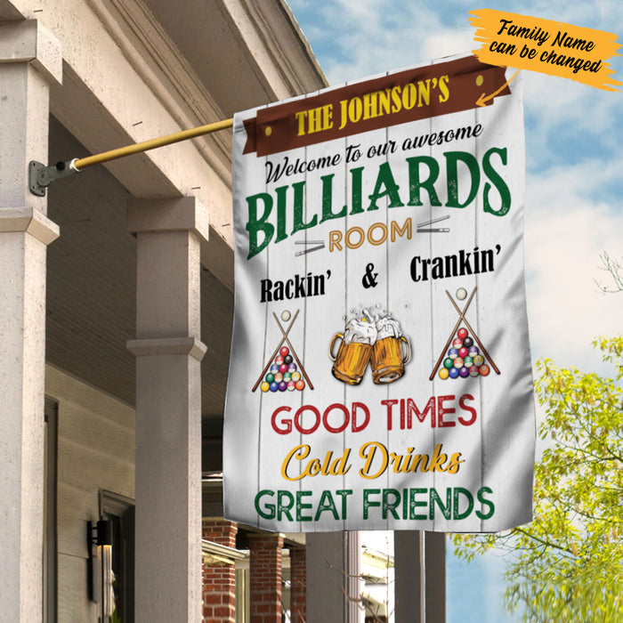 Personalized Rackin Game Room Billiards Flag AG132 28O57 1