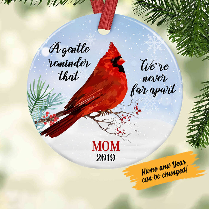 Personalized Never Far Apart Cardinal Memorial Circle Ornament NB132 85O58 1