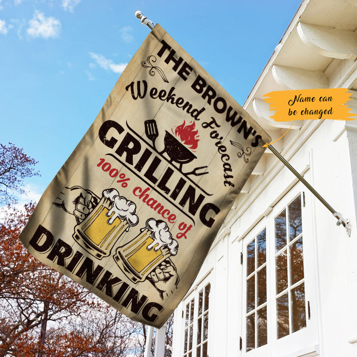 Personalized Backyard Grilling & Beer Gardening Flag AG111 95O47 1