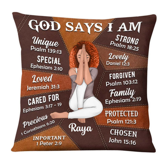 Personalized Daughter Granddaughter God Says You Are Leather Pattern Pillow 22657 1