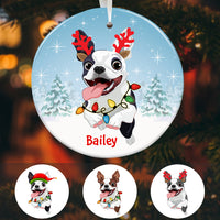Personalized Boston Terrier Dog Christmas Light  Ornament OB261 95O47 thumb 1