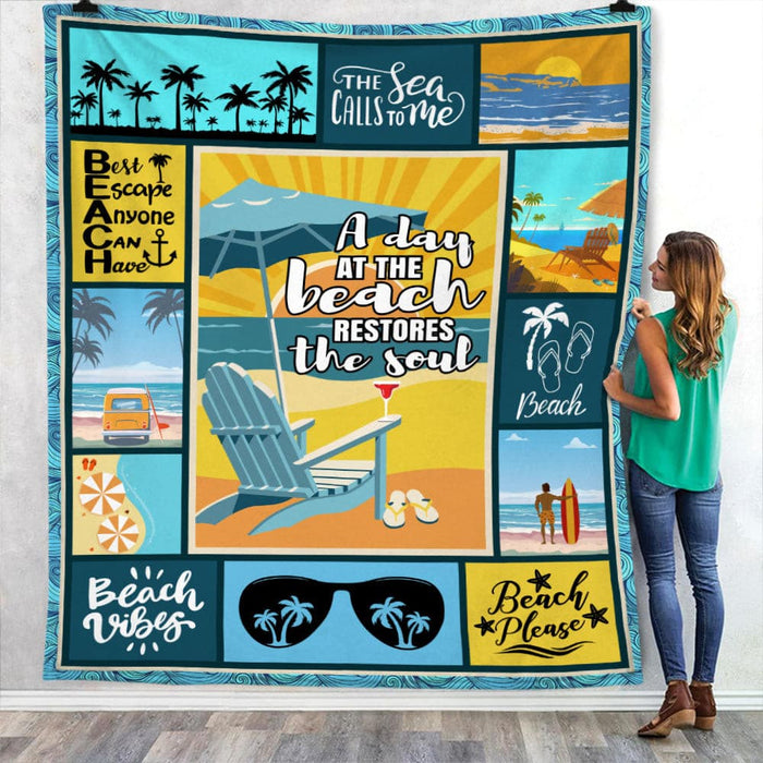 A Day At Beach Fleece Blanket JN261 30O53 1