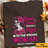Personalized Pick A Fight  Skull Girl Breast Cancer T Shirt AG252 73O57 1