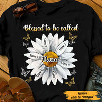Personalized Mom Grandma Daisy Butterfly T Shirt MY61 67O47 thumb 1
