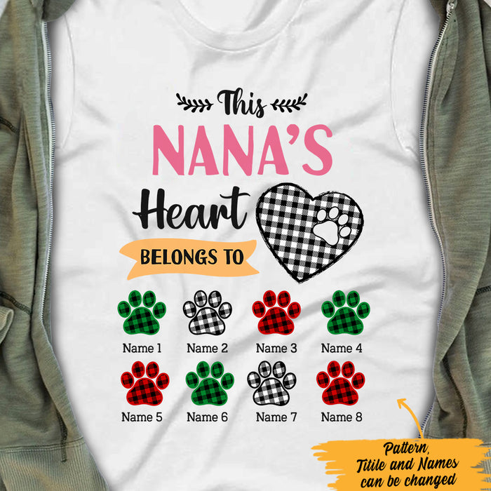 Personalized Dog Cat Mom Grandma Heart Belong To T Shirt MR201 95O47 1