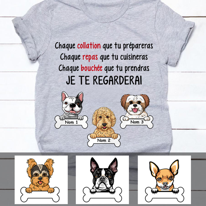 Personalized Dog Watching Chien Chienne French T Shirt AP1312 30O47 1