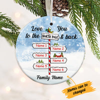 Personalized North Pole And Back Family  Circle Ornament NB191 85O34 thumb 1