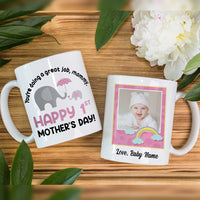 Personalized Elephant Happy 1st Mother Day Mug FB232 67O36 thumb 1