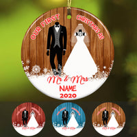 Personalized First Christmas Wedding Couple  Ornament OB53 65O60 thumb 1