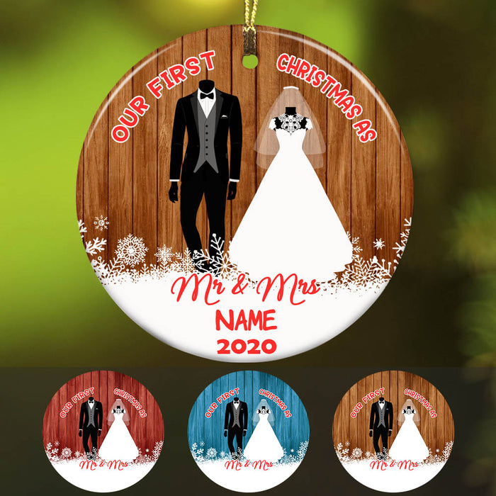 Personalized First Christmas Wedding Couple  Ornament OB53 65O60 1