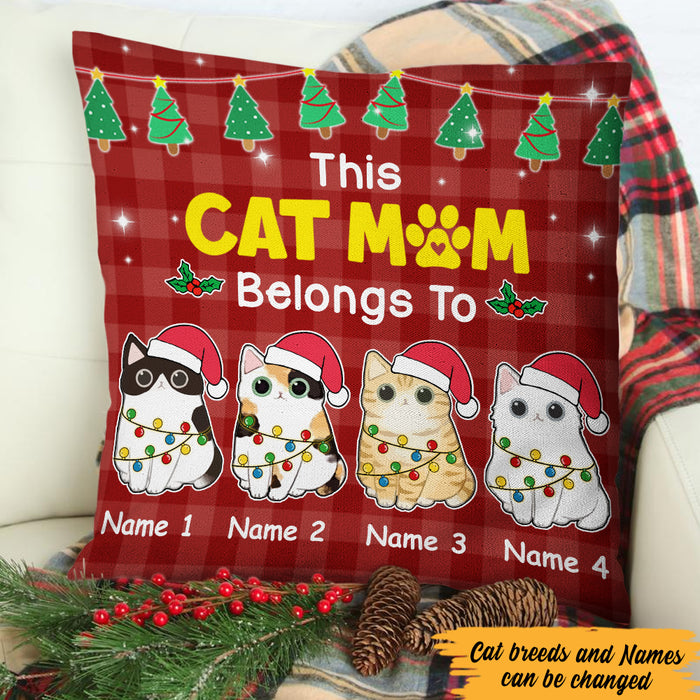 Personalized Cat Mom Belongs To  Pillow NB163 65O47 (Insert Included) 1