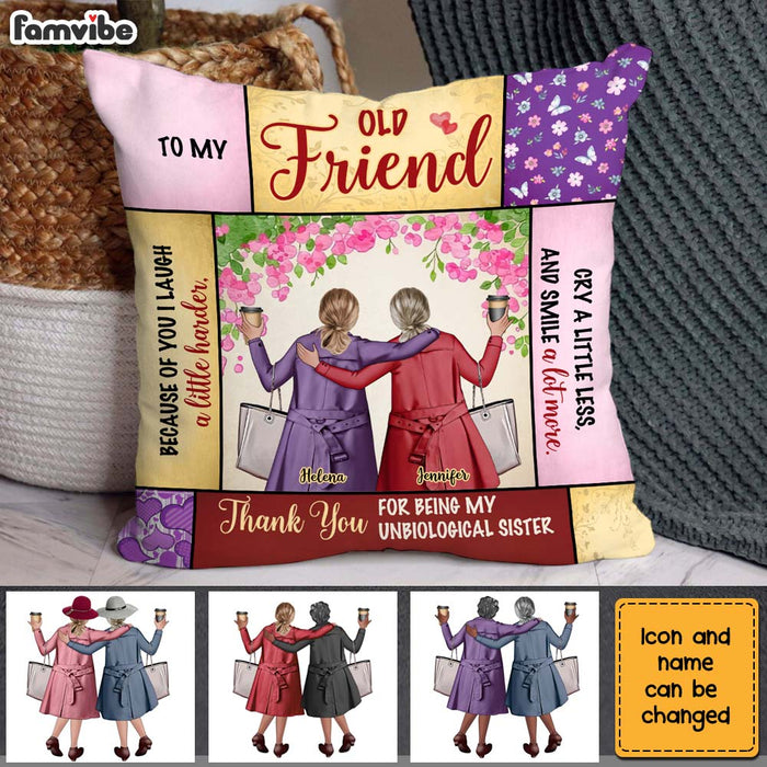 Personalized Friend Gift Thank You For Being My Unbiological Sister Pillow 31333 1